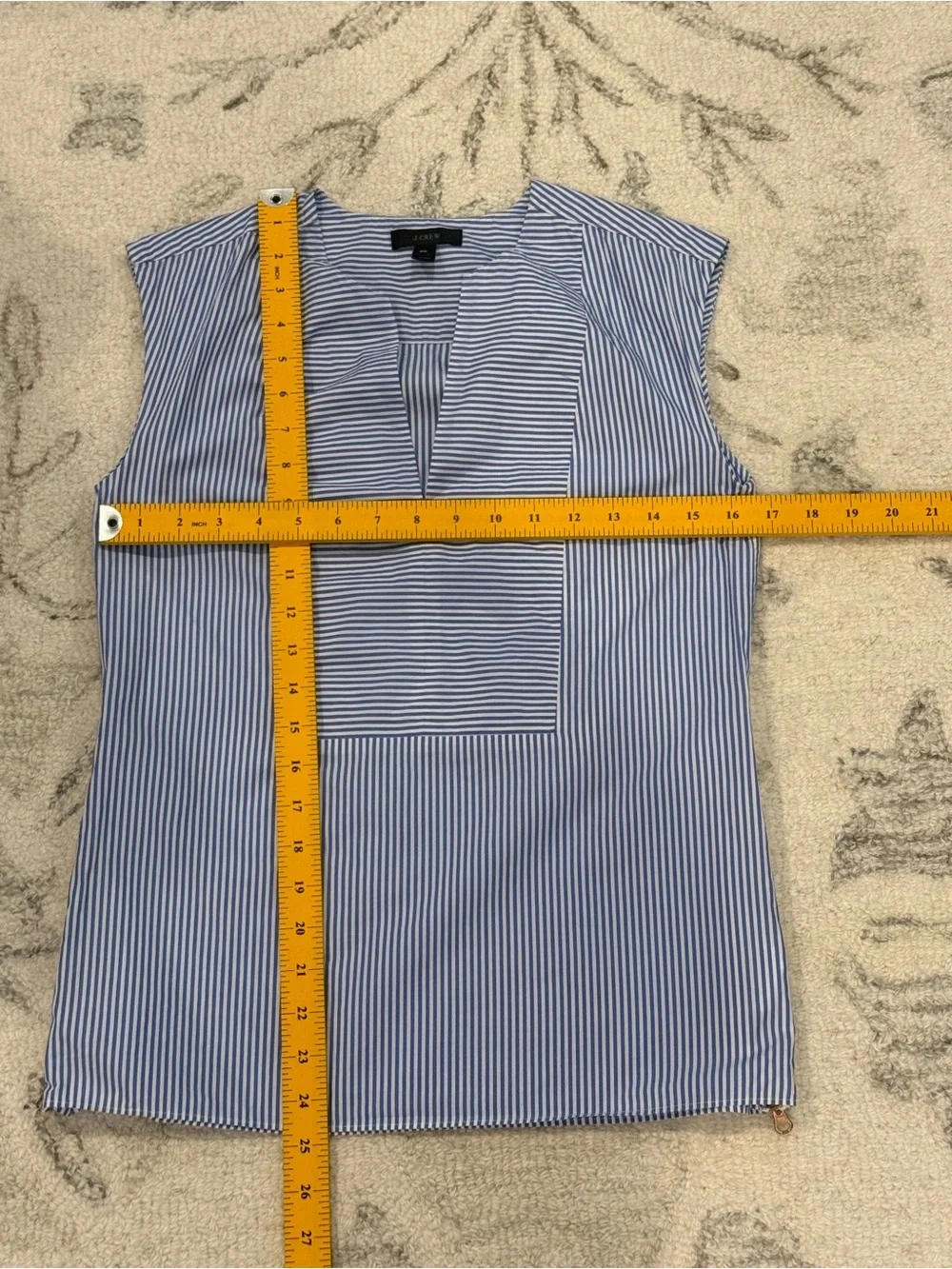J.Crew Blue & White Striped Sleeveless Popover Top – Size 00